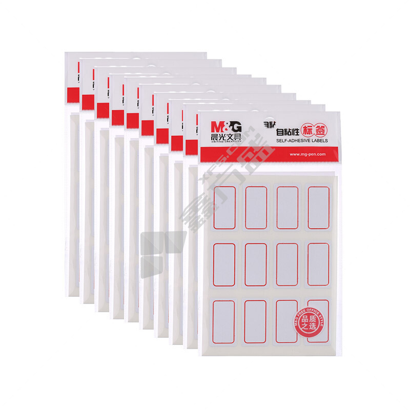 晨光 YT-14 自粘性标签 32*18mm 12枚*10张/包 红色