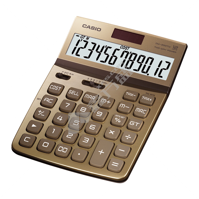 卡西欧 DW-200TW 魅雅系列大型计算器 12位 不支持语音功能 尊贵金