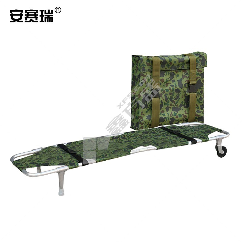 安赛瑞 300821 四折迷彩带轮担架 185x50x20cm 迷彩 300821