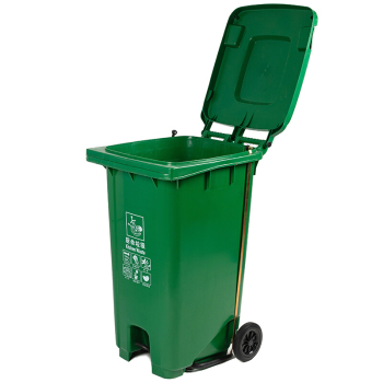 科力邦 环卫户外加厚垃圾桶带盖 KB1066 绿色 厨余垃圾 240L