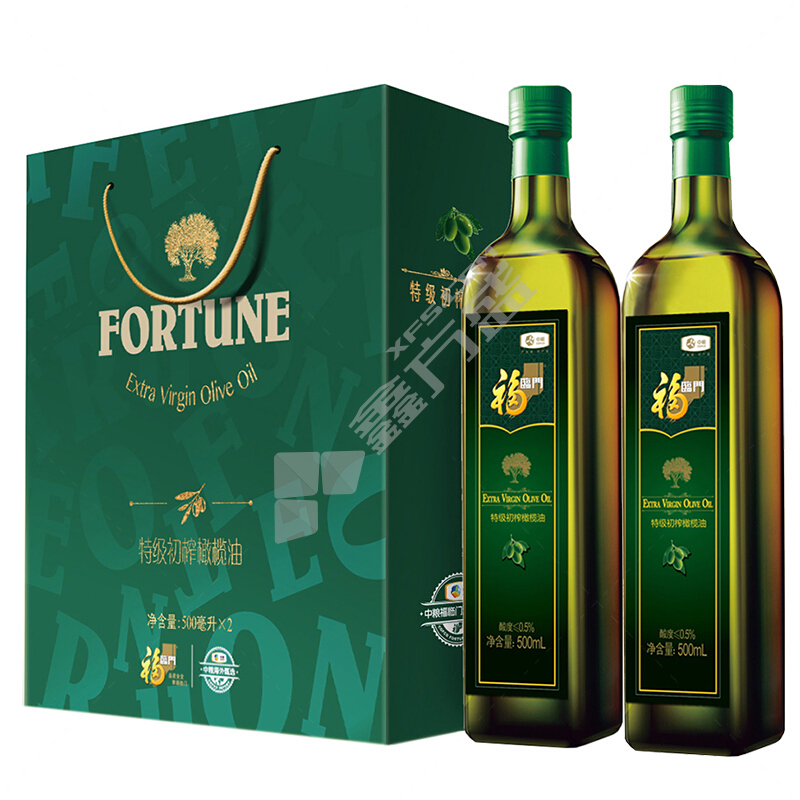 中粮福临门特级初榨橄榄油礼盒 净含量：500ml*2瓶