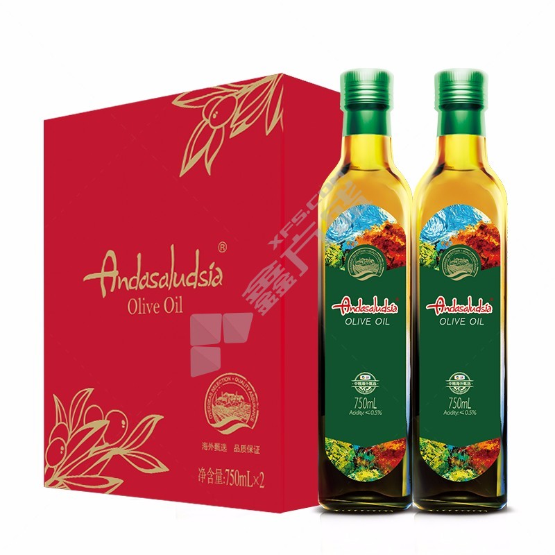 中粮安达露西纯正橄榄油礼盒 净含量：750ml*2
