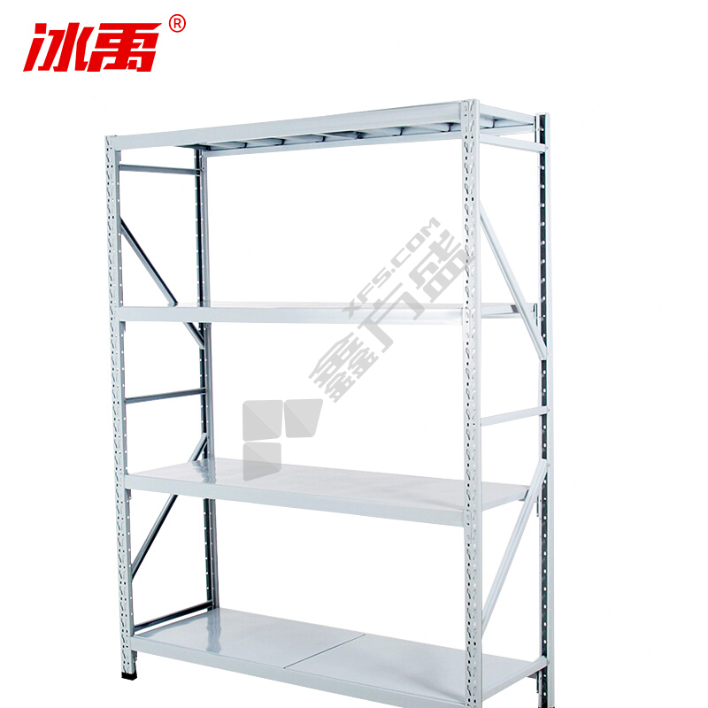 冰禹BY-5032 仓储货架 4层蓝色 长200*宽50*高200cm主架