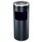 科力邦 不锈钢垃圾桶带烟灰缸立式果皮箱 圆形 KB1021 黑色