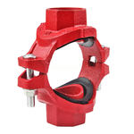 迈克 沟槽螺纹机械四通 φ114*60*42 DN100*50*32 红色