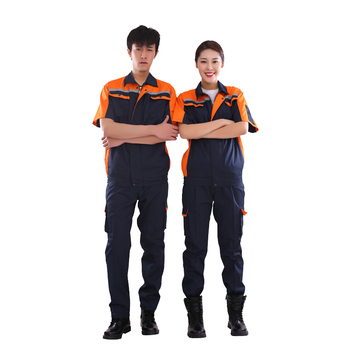 衣路千秋 GZ-148-B 夏季CVC漂棉细斜工作服 GZ-148-B XL 桔红色