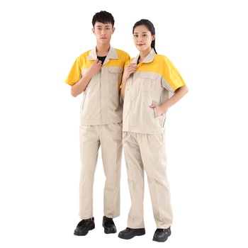 衣路千秋 GZ-137-B 夏季漂棉细斜纹工作服 GZ-137-B M 浅卡其