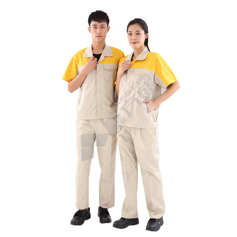 衣路千秋 GZ-137-B 夏季漂棉细斜纹工作服 GZ-137-B M 浅卡其