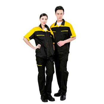 衣路千秋 GZ-147-B 夏季CVC漂棉细斜工作服 GZ-147-B M 旗黄