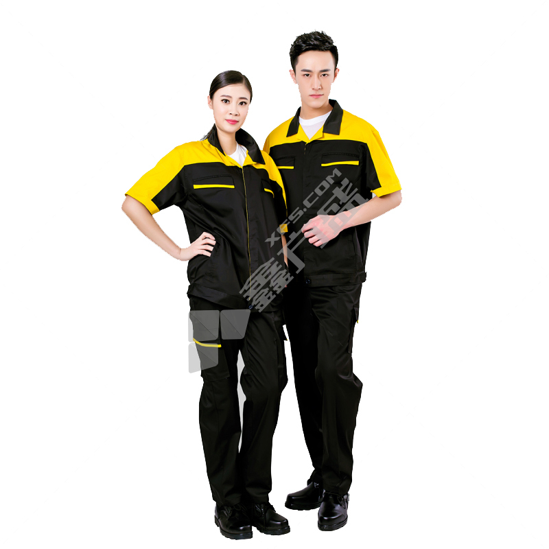 衣路千秋 GZ-147-B 夏季CVC漂棉细斜工作服 GZ-147-B M 旗黄