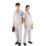 衣路千秋 GZ-152-A 夏季漂棉细斜纹工作服 GZ-152-A XXL 浅灰色