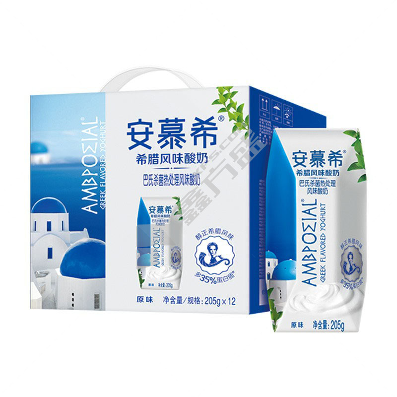 伊利 安慕希希腊原味风味酸牛奶礼盒装 205g*12