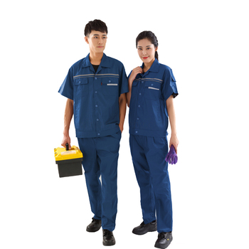 衣路千秋 GZ-152-C 夏季漂棉细斜纹工作服 GZ-152-C XXXL 兰灰色