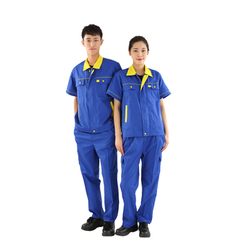 衣路千秋 GZ-111-B 夏季漂棉细斜纹工作服 GZ-111-B XXXXL 宝蓝色