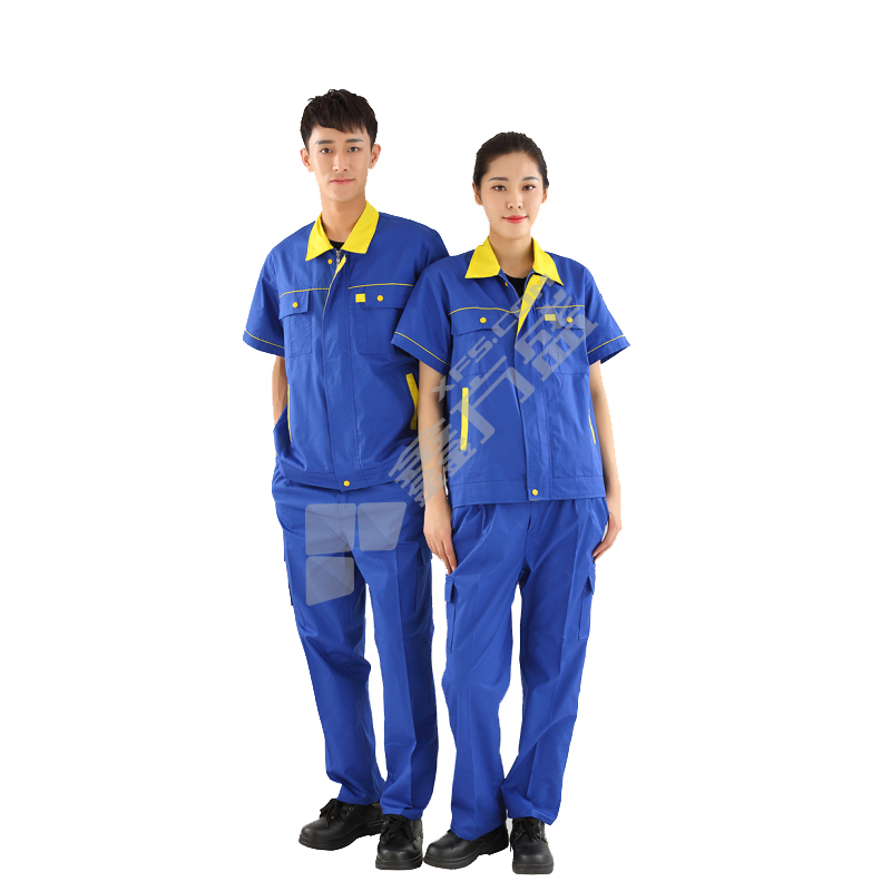 衣路千秋 GZ-111-B 夏季漂棉细斜纹工作服 GZ-111-B XXXXL 宝蓝色