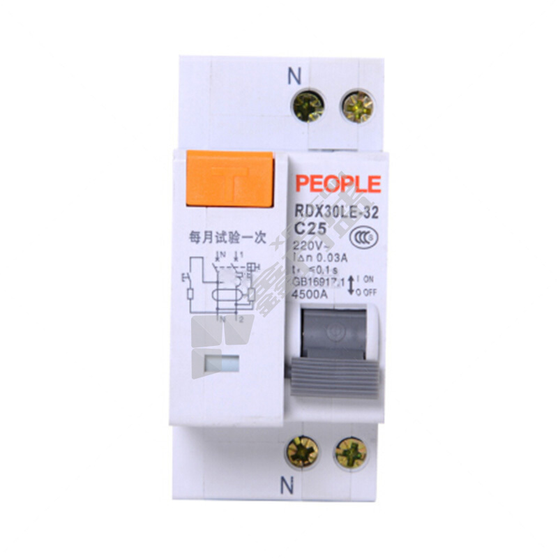 人民电器 中国人民 电器微型漏电断路器 RDX30LE-32系列1P+N 10A C 30MA