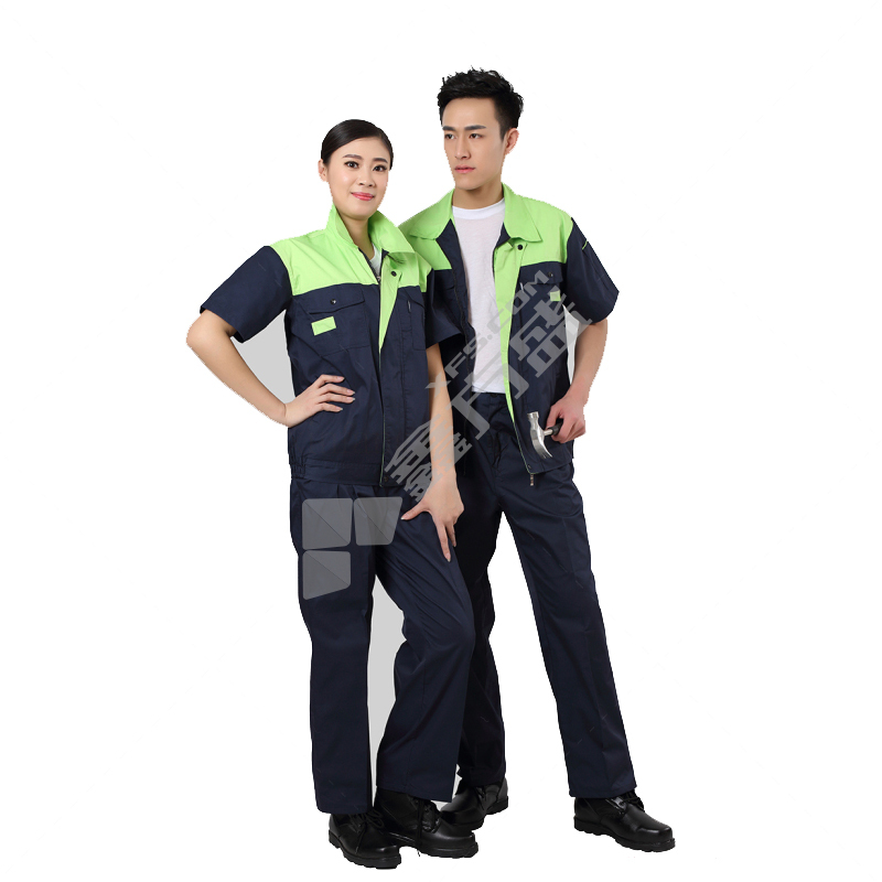 衣路千秋 GZ-138-D 夏季漂棉细斜纹工作服 GZ-138-D M 果绿色