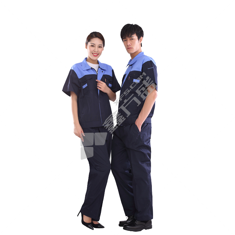 衣路千秋 GZ-138-A 夏季漂棉细斜纹工作服 GZ-138-A L 浅湖蓝