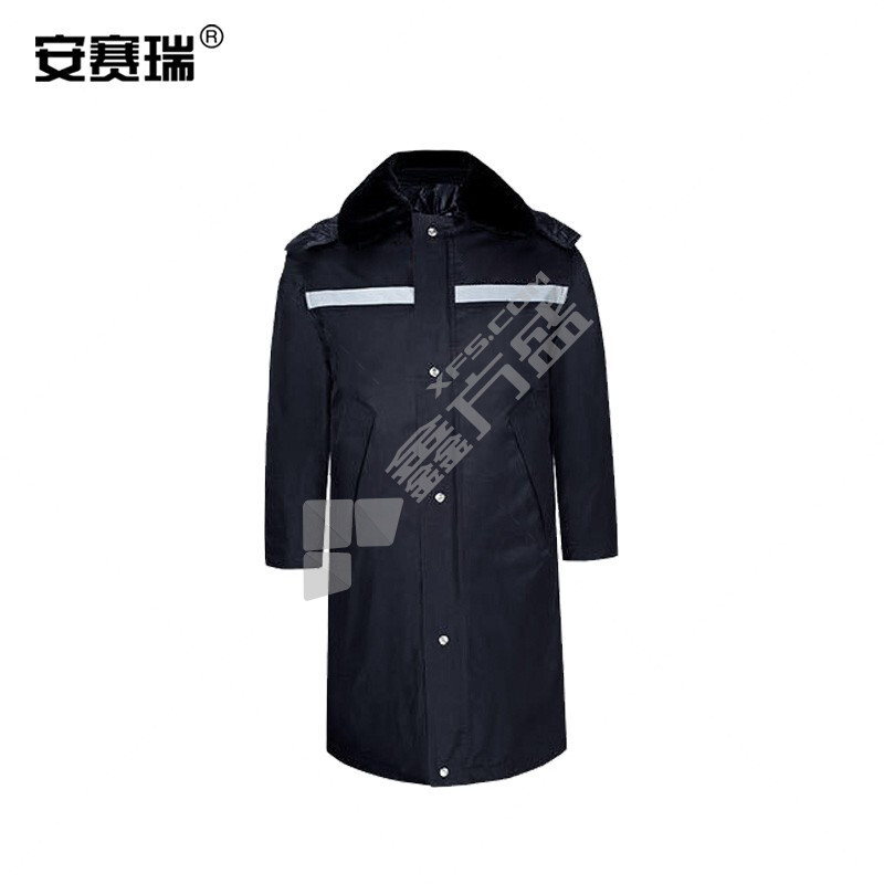 安赛瑞 黑色带反光条加长加厚多功能防寒服 175码 黑色 300160