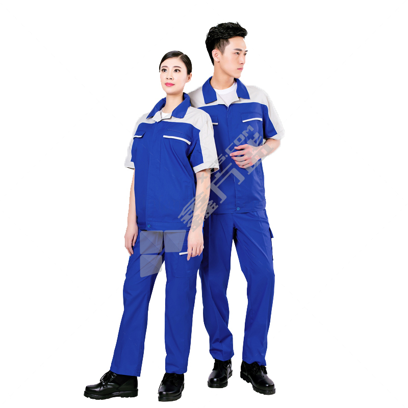 衣路千秋 GZ-147-A 夏季CVC漂棉细斜工作服 GZ-147-A L 宝蓝色