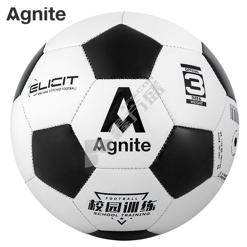 得力deli 安格耐特F1208 3号PVC机缝足球 F1208 3号 黑+白 黑+白