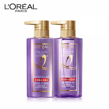 欧莱雅玻尿酸水光盈润洗护套装 洗发露440ml+润发乳440ml 蓬松柔滑 头皮清爽