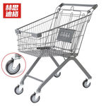 赫思迪格 JG-455 超市商场购物车 PU轮 银白 JG-455 100L