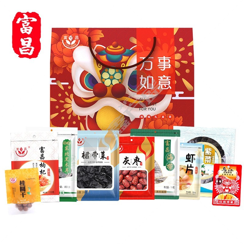 富昌万事如意祥云大礼包 1238g 内含9款产品