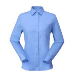 笙谷 女士全棉长袖衬衫 W004 XL 天蓝色