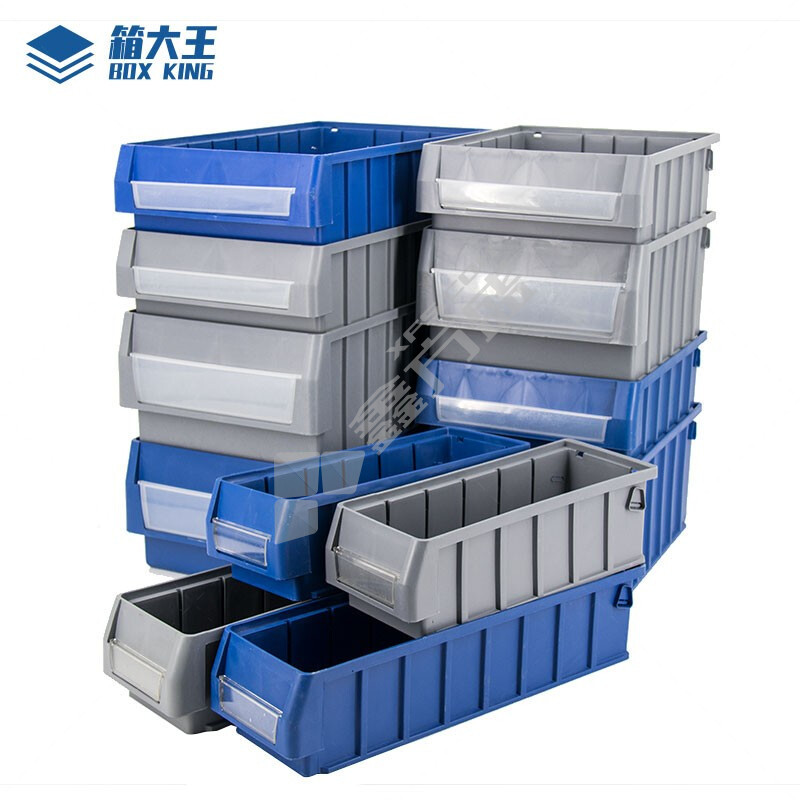 箱大王 Xlj-17 塑料分隔式零件盒 灰色 中2号（400*235*90）