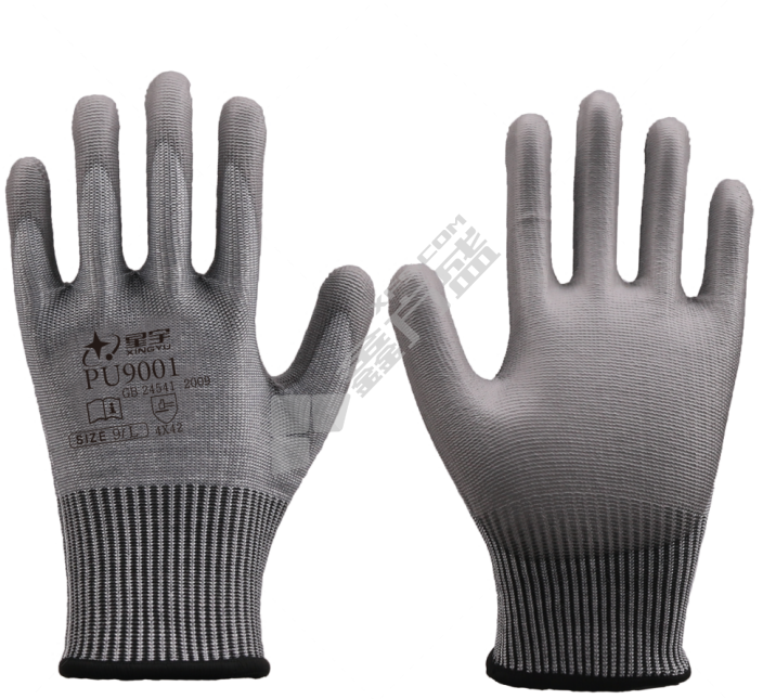 星宇 PU9001十三针PU防切割手套 9/L 灰色 PU9001