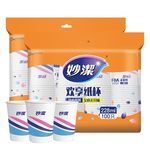 妙潔 中号100只装一次性纸杯 白色 228ml