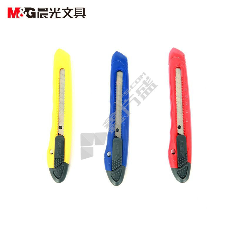 晨光 M&G 18mm美工刀推锁 ASS91322 ASS91322 红/黄/蓝 颜色随机 随机