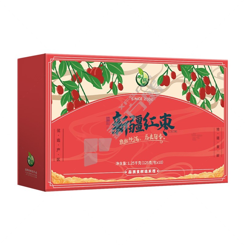 禾煜新疆若羌红枣礼盒1250g  125g*10