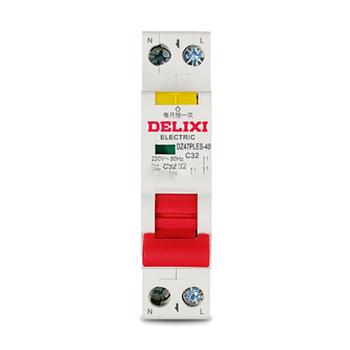 德力西DELIXI 小型漏电保护器DZ47PLES1P+N DZ47PLES 4.5kA 1P+N（N极可开闭） C型 20A 新 电子式 20A 30mA 1P+N 4.5kA