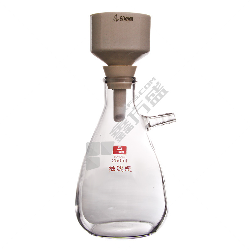 江苏三爱思 布氏漏斗套装上嘴抽滤瓶 上嘴抽滤瓶1000ML C43001L