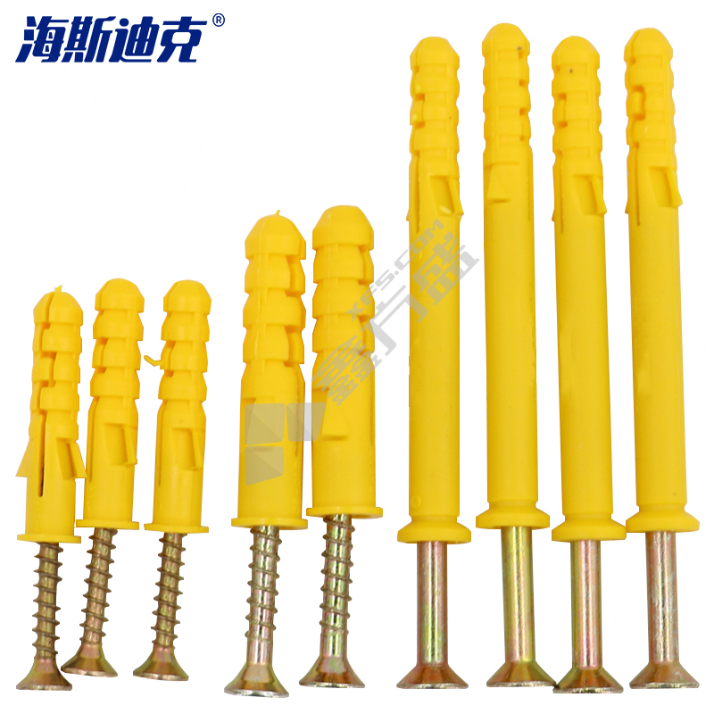 海斯迪克 墙塞螺丝钉胀塞胶塞锚栓螺丝套装 M6 30mm