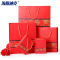海斯迪克 HK-109 红色手提纸袋中国风包装袋 横款 45*15*35cm(5只)