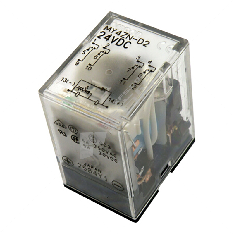 欧姆龙 中间继电器MY4ZN系列 MY4ZN-D2 DC24 24VDC 3A 4NO+4NC