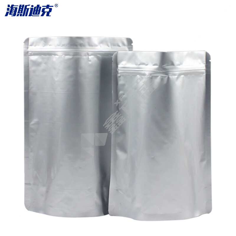 海斯迪克  HKZ-141 铝箔自立式自封袋 9*13cm+3cm铝箔自立袋(圆角）（100个）