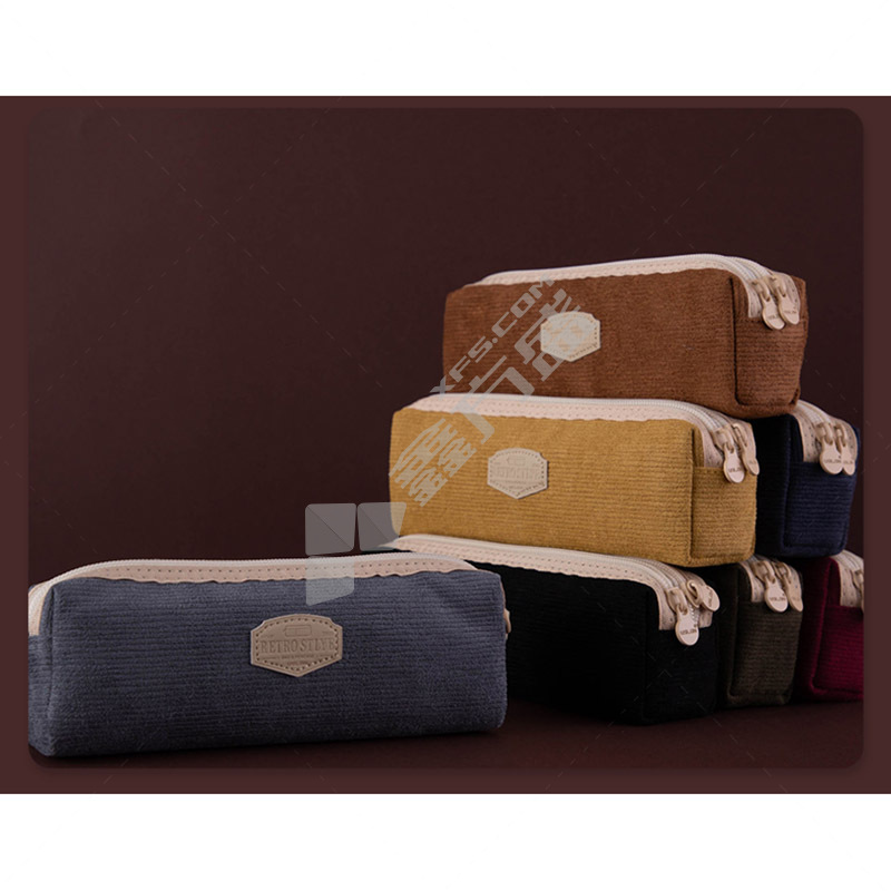 尤斯隆 802RT复古双层收纳袋笔袋 酒红色 802RT-WR