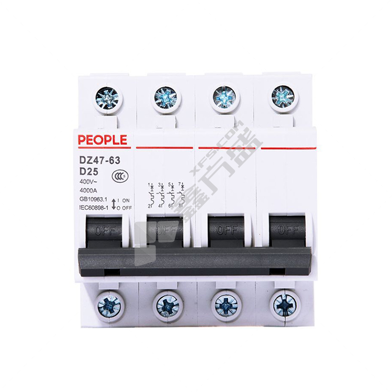 人民电器 中国人民 电器微型断路器DZ47-63系列4P DZ47-63(PC级) 63 4P