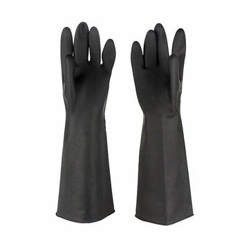 威蝶 40B 工业耐酸碱手套 40cm 黑色 乳胶