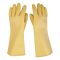 三蝶 H型有粉黄色工业乳胶耐酸碱手套 H型 31cm 黄色 乳胶