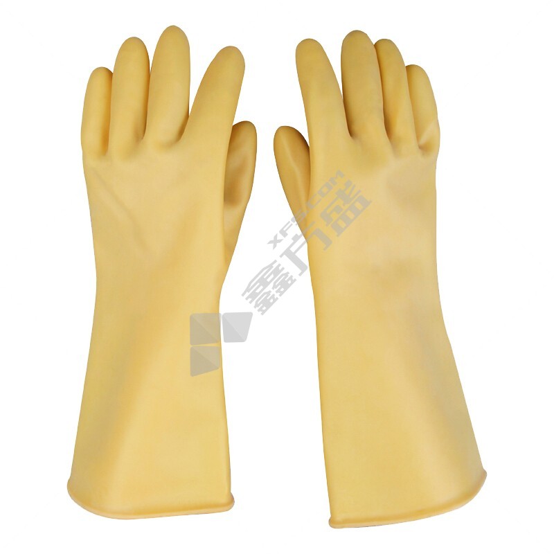 三蝶 B型黄色工业乳胶耐酸碱手套 B型 60cm 黄色 橡胶