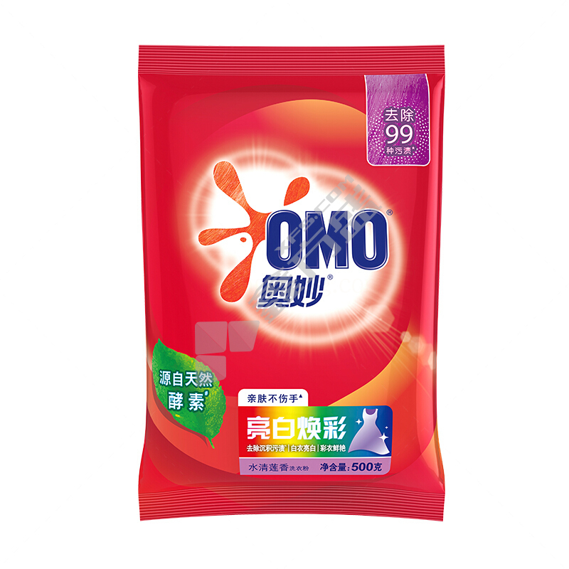 奥妙 小包水清莲香亮白焕彩洗衣粉 500g