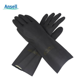 安思尔 87-950 衬里植绒天然橡胶手套 87-950 10码 黑色 橡胶