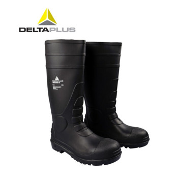 代尔塔 PVC高帮安全靴 黑色 37码 301407