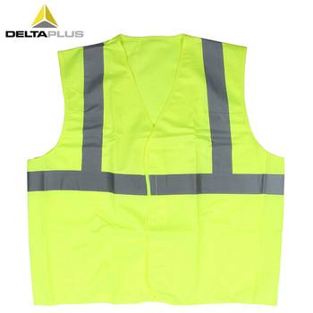 代尔塔 404402 荧光马甲两竖一横 L 黄色 荧光