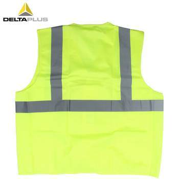 代尔塔 404402 荧光马甲两竖一横 L 黄色 荧光